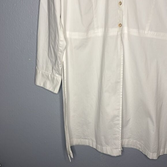 J. Jill White Long Sleeved Full Button Front Collared Tunic Size Large - Picture 7 of 14